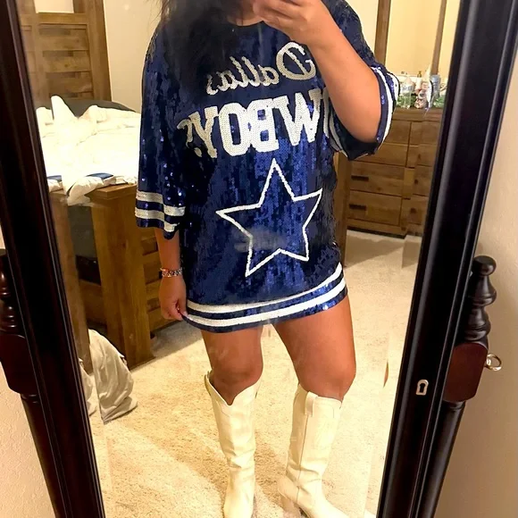 Dresses Cowboys Sequin Jersey Dress Poshmark